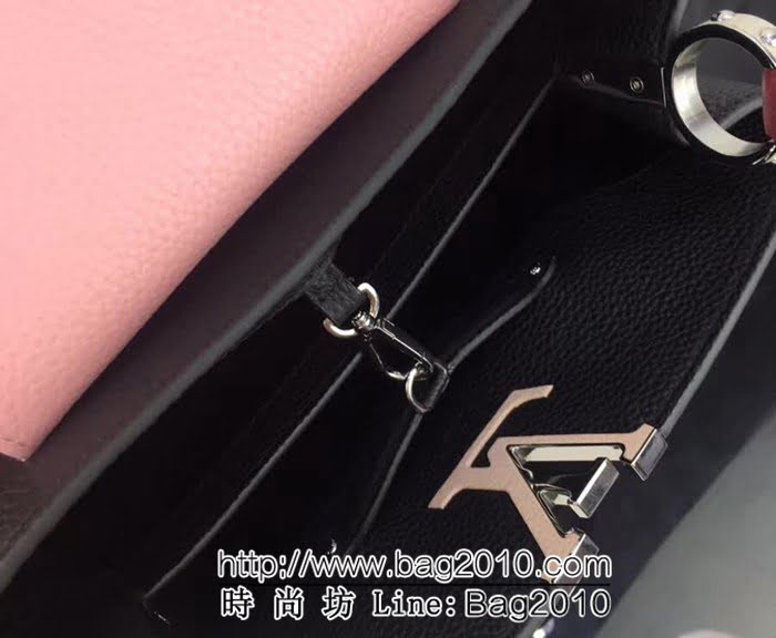 路易威登LV頂級原單 M94517黑配粉 經典Capucines BB手袋 YDH1678